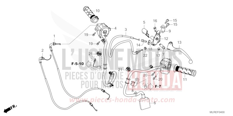 HANDLE LEVER/SWITCH/CABLE for Hornet 500 MAT GUNPOWDER BLACK METALLIC (NH436) from 2024